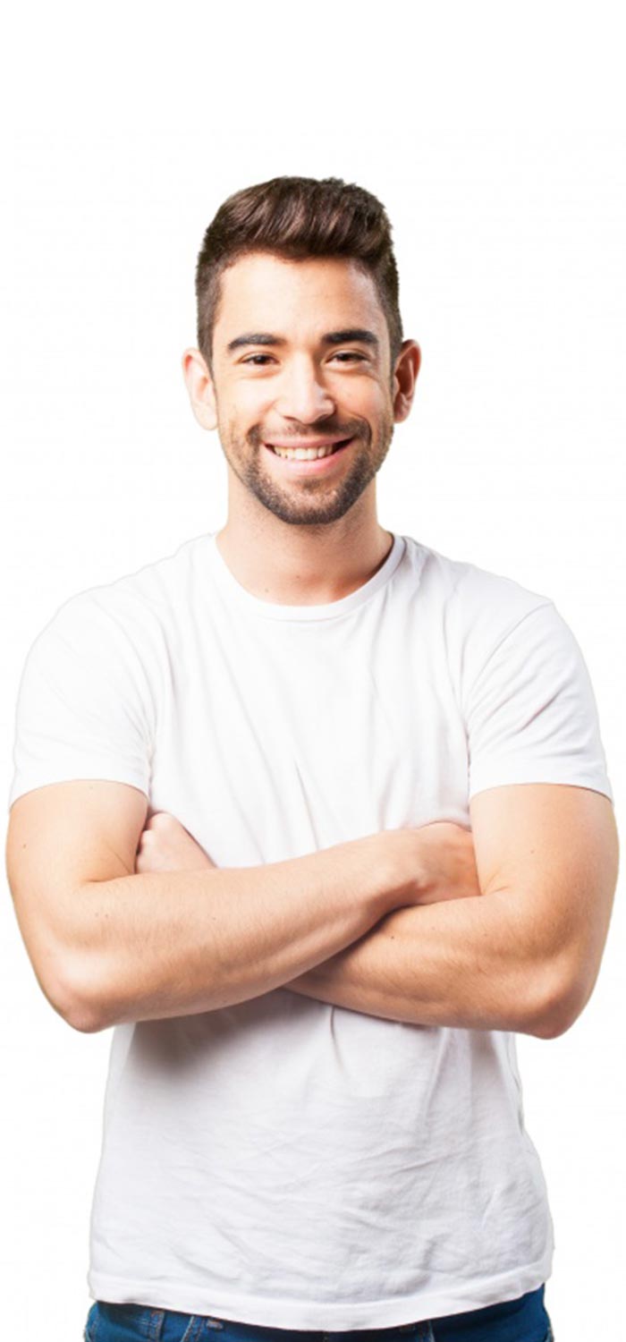 male smiling with teeth whitening