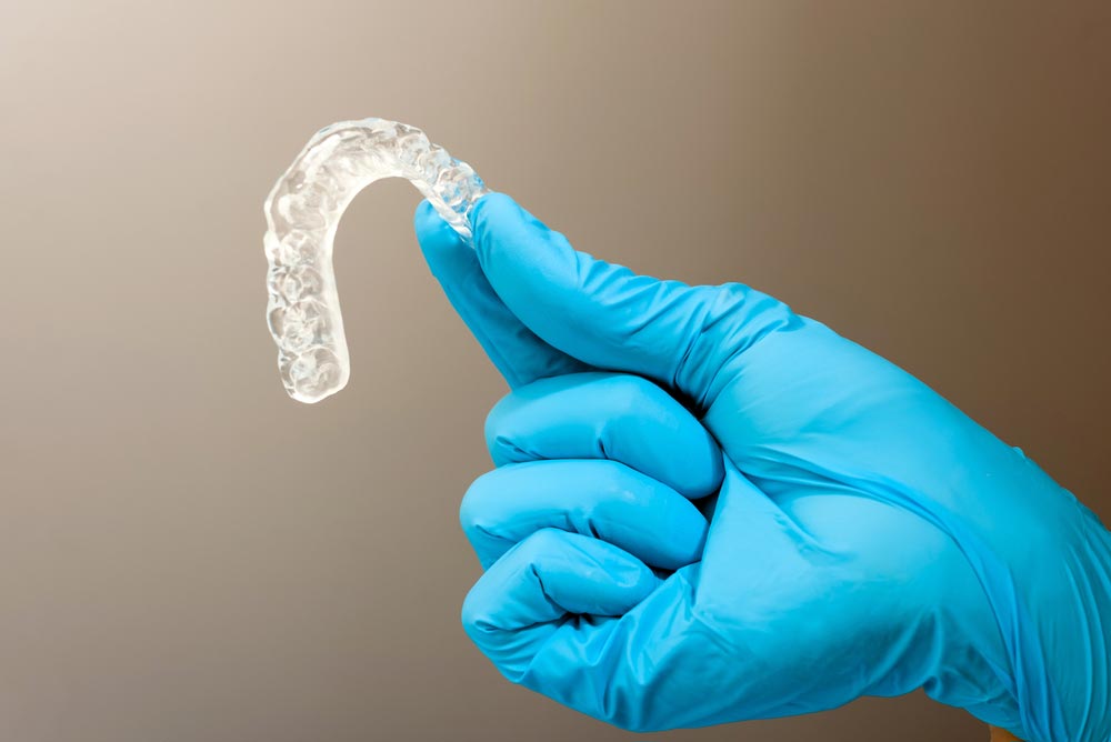 Dentist Holding A Dental Splints To Treat Bruxism